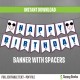 Mickey Mouse Baseball Happy Birthday Banner with Spacers